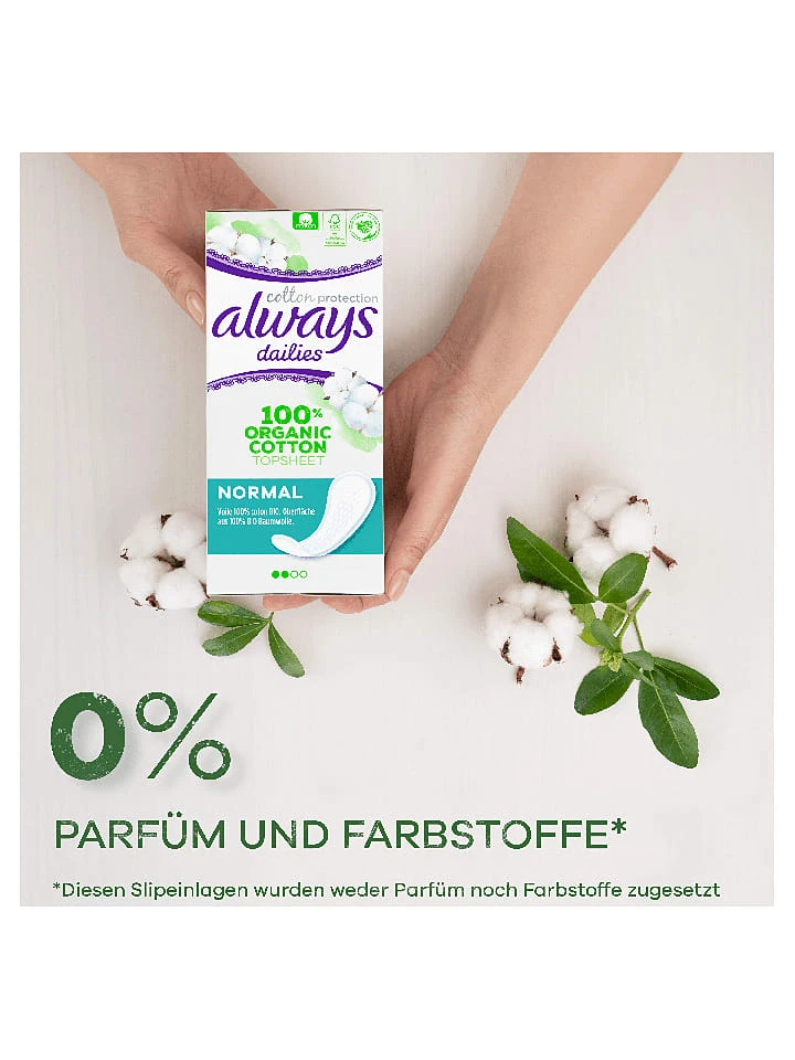 Always® 2er-Set: Slipeinlagen "Cotton Protection - Large", Je 32 Stück 7 Always® 2er-Set: Slipeinlagen "Cotton Protection - Large", Je 32 Stück – Bild 7