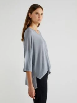 Benetton Longsleeve In Grau -Modebe Kleidungs Geschäft benetton longsleeve in grau 3