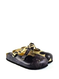 Clogs In Beige/ Dunkelblau