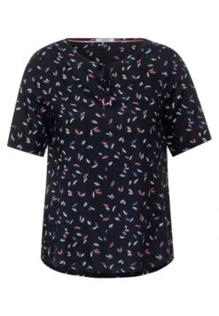 Cecil Bluse Mit Minimalprint In Blau