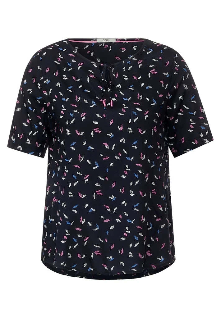 Cecil Bluse Mit Minimalprint In Blau 1 Cecil Bluse Mit Minimalprint In Blau