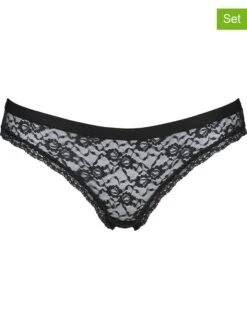 2er-Set: Slips In Schwarz