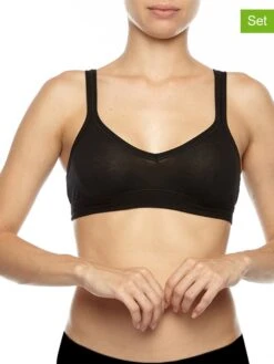 3er-Set: Bustiers In Schwarz