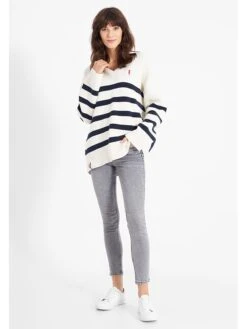 Derbe Pullover In Weiß/ Dunkelblau -Modebe Kleidungs Geschäft derbe pullover in weiss dunkelblau 3