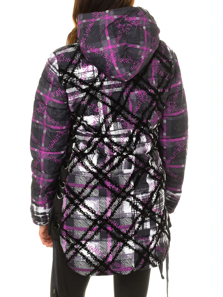 Desigual Übergangsmantel In Schwarz/ Lila 2 Desigual Übergangsmantel In Schwarz/ Lila – Bild 2