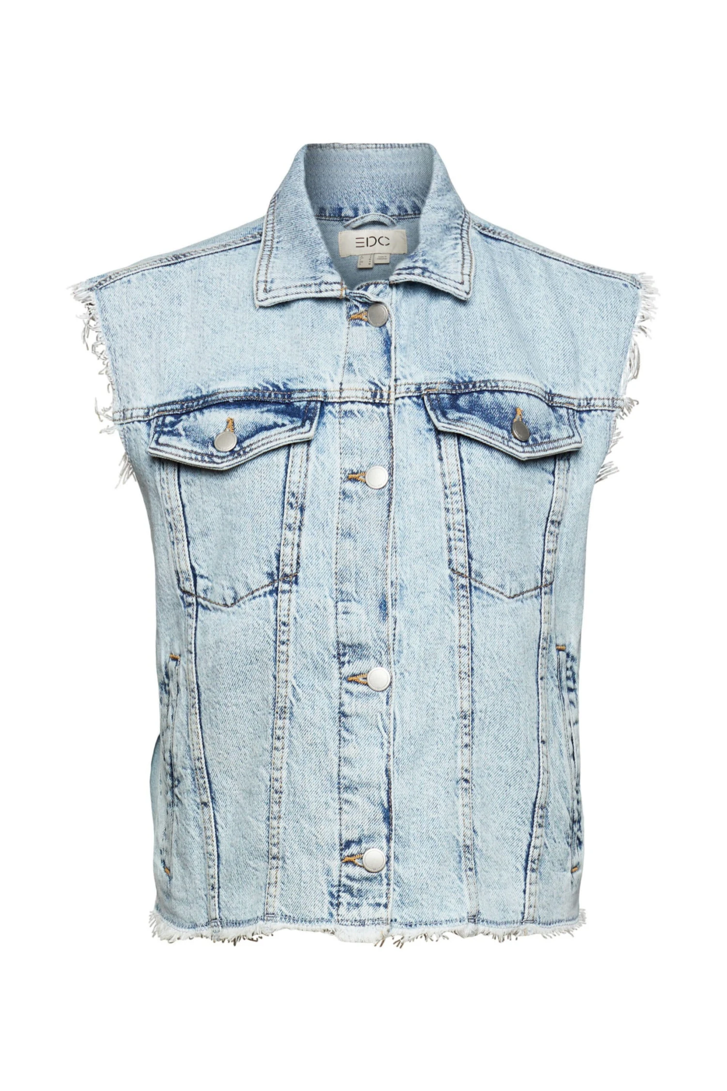 Edc By Esprit Vests Indoor Denim Long Blue Medium Washed 1 Edc By Esprit Vests Indoor Denim Long Blue Medium Washed