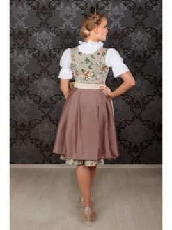 Dirndl In Beige/ Hellbraun/ Weiß -Modebe Kleidungs Geschäft edelnice dirndl in beige hellbraun weiss 3
