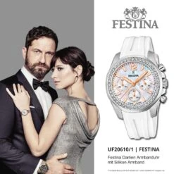 Analog-Armbanduhr Festina Boyfriend Weiß Mittel (ca. 38mm) -Modebe Kleidungs Geschäft festina analog armbanduhr festina boyfriend weiss mittel ca 38mm 3