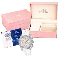 Analog-Armbanduhr Festina Boyfriend Weiß Mittel (ca. 38mm) -Modebe Kleidungs Geschäft festina analog armbanduhr festina boyfriend weiss mittel ca 38mm 4