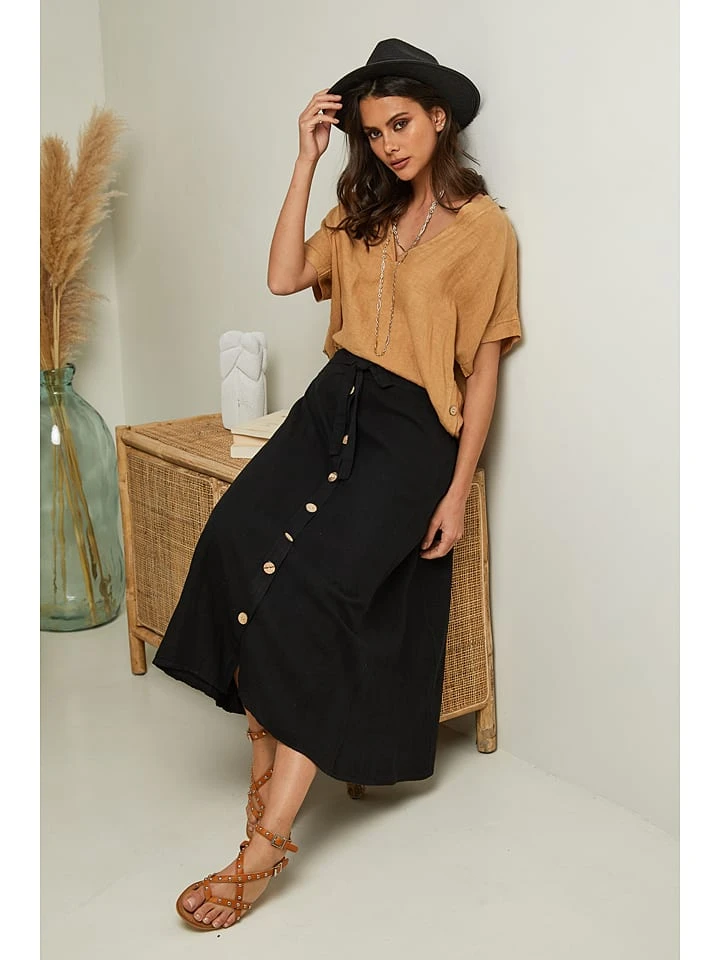 Leinen-Bluse "Gwena" In Camel 1 Leinen-Bluse "Gwena" In Camel