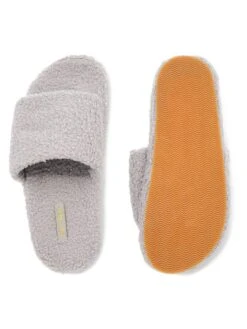 Hausschuhe "Pool Teddy 2" In Grau -Modebe Kleidungs Geschäft flip flop hausschuhe pool teddy 2 in grau 2