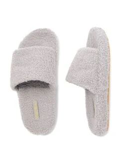 Hausschuhe "Pool Teddy 2" In Grau -Modebe Kleidungs Geschäft flip flop hausschuhe pool teddy 2 in grau 3