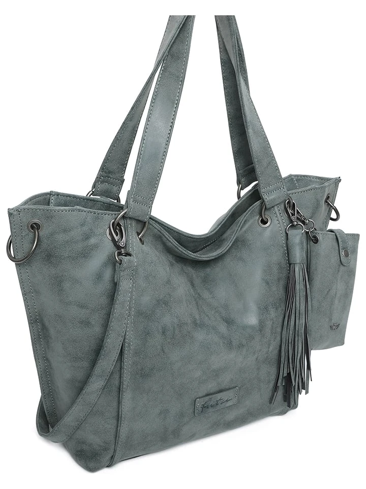 Shopper "Fritzi 02" In Blaugrau - (B)54 X (H)33,5 X (T)12,5 Cm 3 Shopper "Fritzi 02" In Blaugrau - (B)54 X (H)33,5 X (T)12,5 Cm – Bild 3