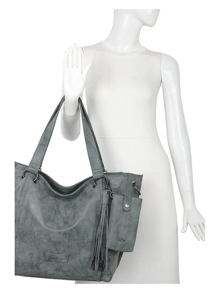 Shopper "Fritzi 02" In Blaugrau - (B)54 X (H)33,5 X (T)12,5 Cm 4 Shopper "Fritzi 02" In Blaugrau - (B)54 X (H)33,5 X (T)12,5 Cm – Bild 4