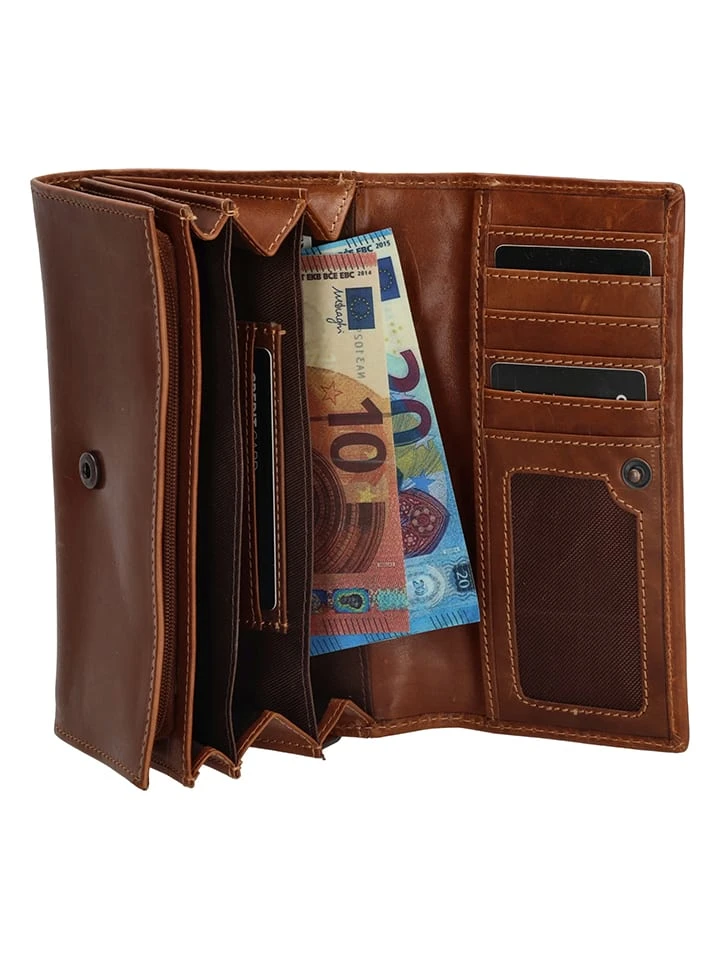 Leder-Geldbörse "Victoria" In Camel - (B)18 X (H)10 X (T)3,5 Cm 5 Leder-Geldbörse "Victoria" In Camel - (B)18 X (H)10 X (T)3,5 Cm – Bild 5