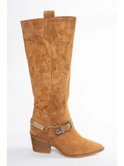 Leder-Stiefel In Hellbraun -Modebe Kleidungs Geschäft gerois leder stiefel in hellbraun 2