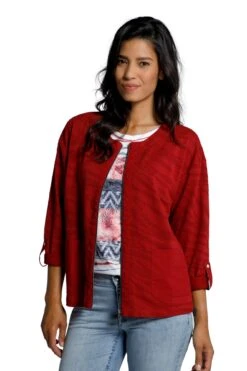 Sweatjacke Netzware Ärmelriegel Rundhalsausschnitt In Braun