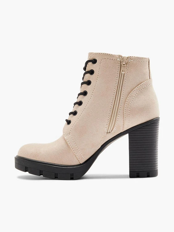 Schnürstiefelette Beige 2 Schnürstiefelette Beige – Bild 2