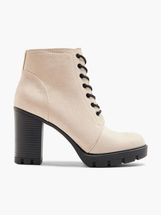 Schnürstiefelette Beige 1 Schnürstiefelette Beige