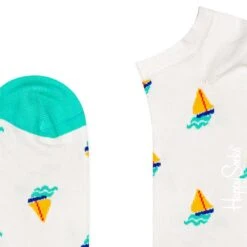 Happy Socks Freizeit Socken Sail Away Low Sock White -Modebe Kleidungs Geschäft happy socks freizeit socken sail away low sock white 2