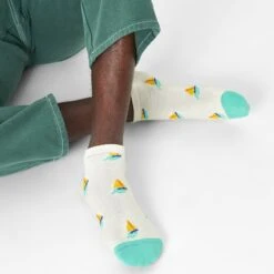 Happy Socks Freizeit Socken Sail Away Low Sock White -Modebe Kleidungs Geschäft happy socks freizeit socken sail away low sock white 4