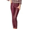 Heine Lederleggings In Bordeaux
