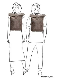 Leder-Rucksack In Taupe - (B)29 X (H)39 X (T)12,5 Cm -Modebe Kleidungs Geschäft hide and stitches leder rucksack in taupe b 29 x h 39 x t 12 5 cm 5