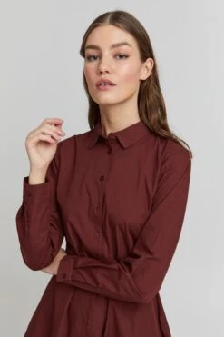 ICHI A-Linien-Kleid In Rot -Modebe Kleidungs Geschäft ichi a linien kleid in rot 3