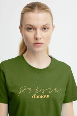 ICHI T-Shirt In Grün -Modebe Kleidungs Geschäft ichi t shirt in grun 3