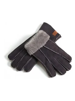 Lammfell-Fingerhandschuhe "Patchwork" In Grau -Modebe Kleidungs Geschäft kaiser naturfellprodukte handl lammfell fingerhandschuhe patchwork in grau 2