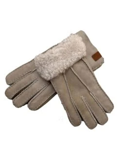 Lammfell-Fingerhandschuhe "Patchwork" In Grau