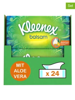 Kleenex 12er-Set: Taschentücher "Balsam Aloe Vera & Calendula" - 12x 56 Stück -Modebe Kleidungs Geschäft kleenex 12er set taschentucher balsam aloe vera and calendula 12x 56 stuck 2