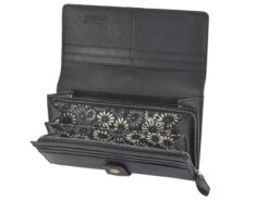 Geldbörse Leder Far Out 19x9cm In Schwarz -Modebe Kleidungs Geschäft kloehn geldborse leder far out 19x9cm in schwarz 5