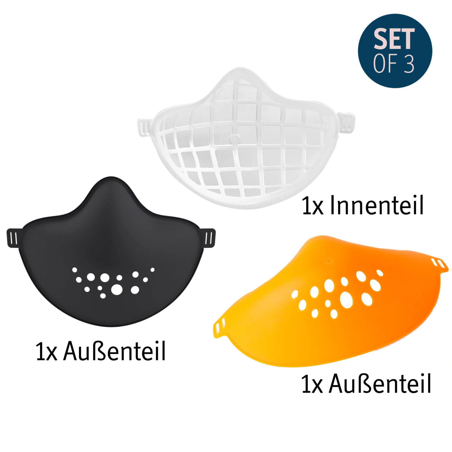 Koziol HI - Mund- Und Nasen- Mask + Ersatz Außenteil In Cosmos Black 1 Koziol HI - Mund- Und Nasen- Mask + Ersatz Außenteil In Cosmos Black