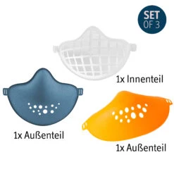 HI - Mund- Und Nasen- Mask + Ersatz Außenteil In Organic Deep Blue