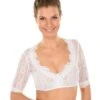 Dirndlbluse CASSANDRA Halbarm Weiss Spitze