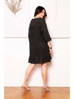 Leinen-Kleid "Sophie" In Anthrazit -Modebe Kleidungs Geschäft la fabrique du lin leinen kleid sophie in anthrazit 2
