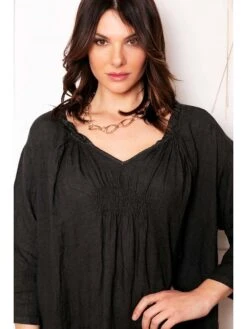 Leinen-Kleid "Sophie" In Anthrazit -Modebe Kleidungs Geschäft la fabrique du lin leinen kleid sophie in anthrazit 3