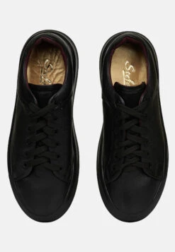 Schnürschuh Mit Plateau-Sohle In BLACK -Modebe Kleidungs Geschäft leomoda schnurschuh mit plateau sohle in black 3