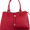 Leder-Henkeltasche "Crati" In Rot - (B)35 X (H)25 X (T)11 Cm