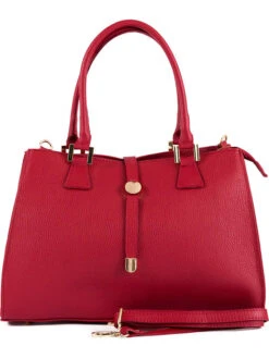 Leder-Henkeltasche "Crati" In Rot - (B)35 X (H)25 X (T)11 Cm