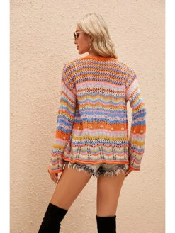 Modebe Kleidungs Geschäft -Modebe Kleidungs Geschäft lilu lilu cardigan in orange bunt 1