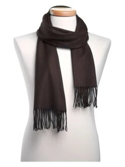 Wollschal In Dunkelbraun - (L)180 X (B)37 Cm