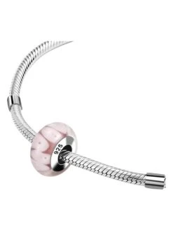 Silber-/ Glas-Bead In Rosa -Modebe Kleidungs Geschäft maison dargent silber glas bead in rosa 2