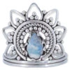 925er Silber - Ringe Mit Mondstein