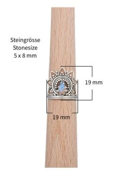 925er Silber - Ringe Mit Mondstein -Modebe Kleidungs Geschäft mantraroma 925er silber ringe mit mondstein 6