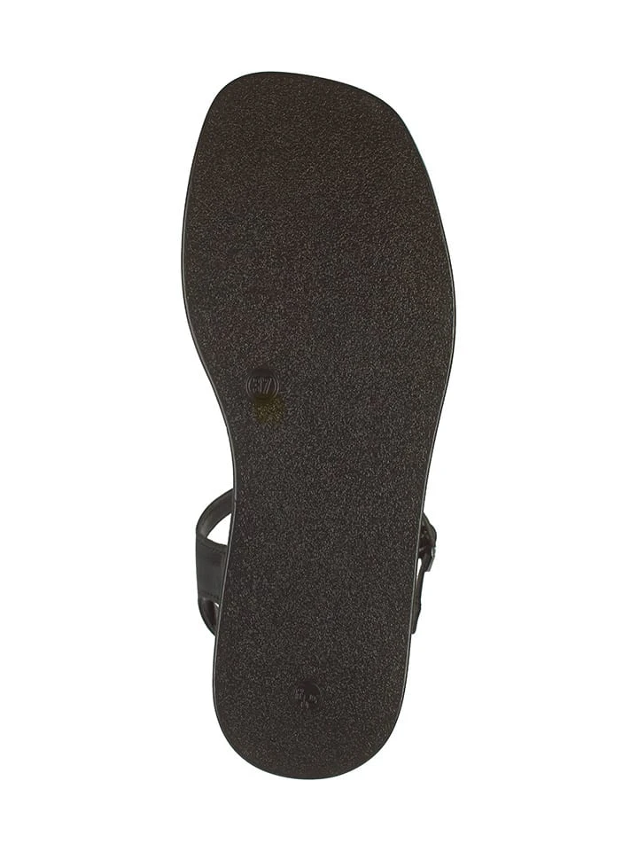 Marco Tozzi Leder-Sandalen In Sliber/ Schwarz 7 Marco Tozzi Leder-Sandalen In Sliber/ Schwarz – Bild 7