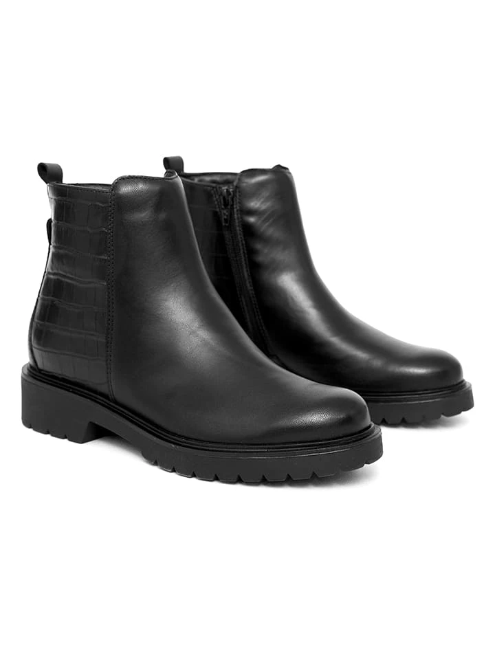 Leder-Boots In Schwarz 2 Leder-Boots In Schwarz – Bild 2