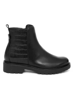 Leder-Boots In Schwarz