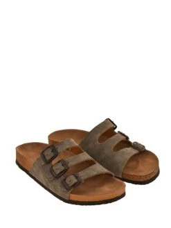 Pantoletten In Khaki -Modebe Kleidungs Geschäft moosefield pantoletten in khaki 2